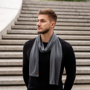 Herrs merinoullsscarf Perfekt Grå
