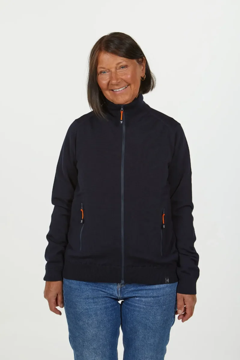 YORK FULL ZIP WINDBREAKER, 100% EXTRA FINE MERINOULL — NAVY - Bild 5