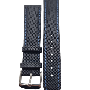 Klockarmband – Svart sportig med blå sömnad