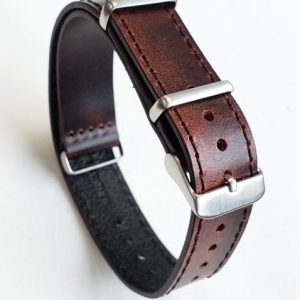 R.Elia Nato klockarmband mjukt läderband – explosiv brun färg – xplosive