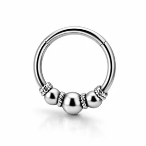 Silvrig ring - Clicker bali - Piercingsmycke