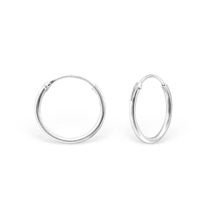 12 mm tunna ringar - Släta hoops - Creoler ringar i äkta silver
