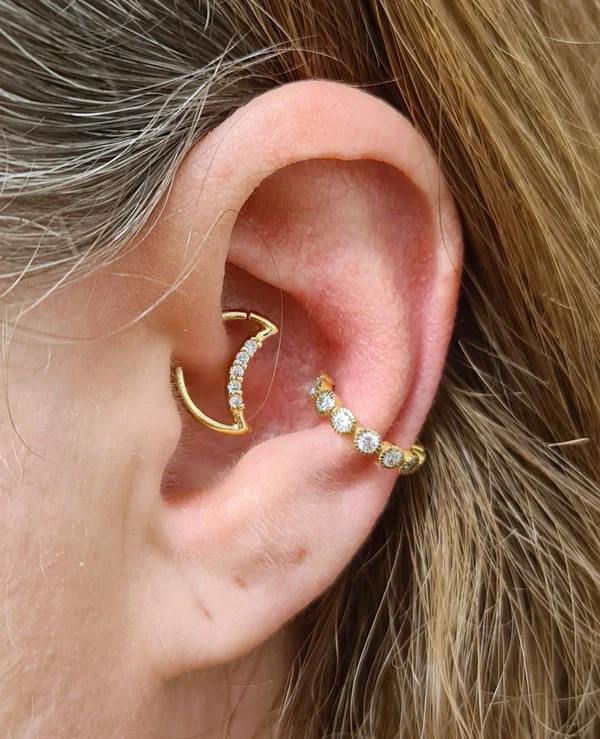 Ring till piercing - 24k-guld Pvd plätering - Clicker - Bild 4
