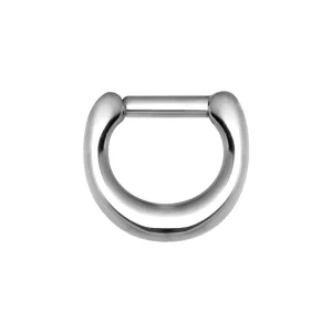 Silvrig ring - Bred clicker - Piercingsmycke i kirurgiskt stål