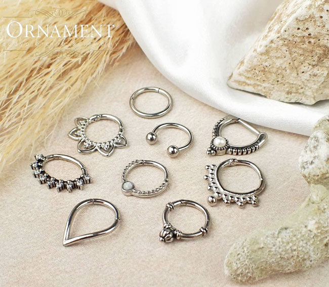 Septum / Daith Clicker - Vit Opalit - Bild 4