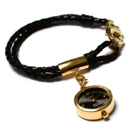 Läderarmband med klocka